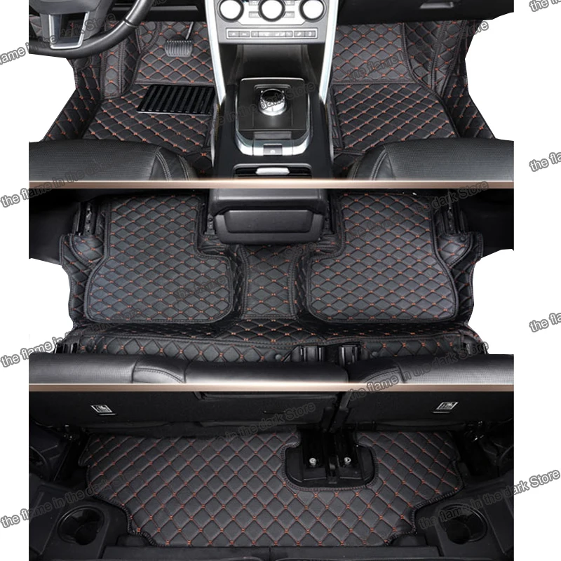 leather car floor mats for land rover discovery sport 2014 2015 2016 2017 2018 2019 cover carpet 7 5 seats auto accessories