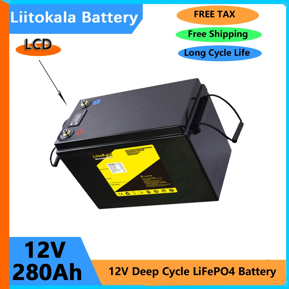

LiitoKala 12V 280Ah lifepo4 battery DIY 12.8V 280AH rechargeable battery pack for E-scooter RV Solar Energy storage system