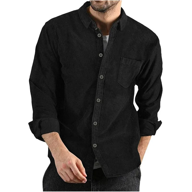 Corduroy Shirts for Men Clothing Coat Camisa Masculina Blusas Ropa Camisas De Hombre Chemise Homme Blouses Roupas Masculinas
