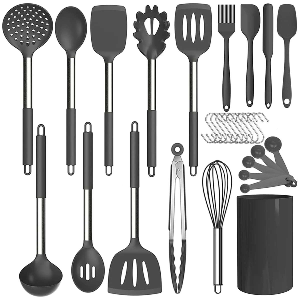 

Cooking Utensil Set, 30 Pcs Kitchen Utensils Cooking Utensils Set, Food Grade Silicone Spatula Set, BPA-Free, Non-stick Heat Res