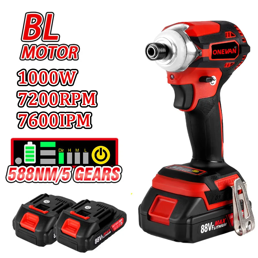 

588NM Brushless Electric Impact Wrench Screwdriver Cordless Handheld 5 Speed with 3 LED Light Power Tool For Makita 18V Battery