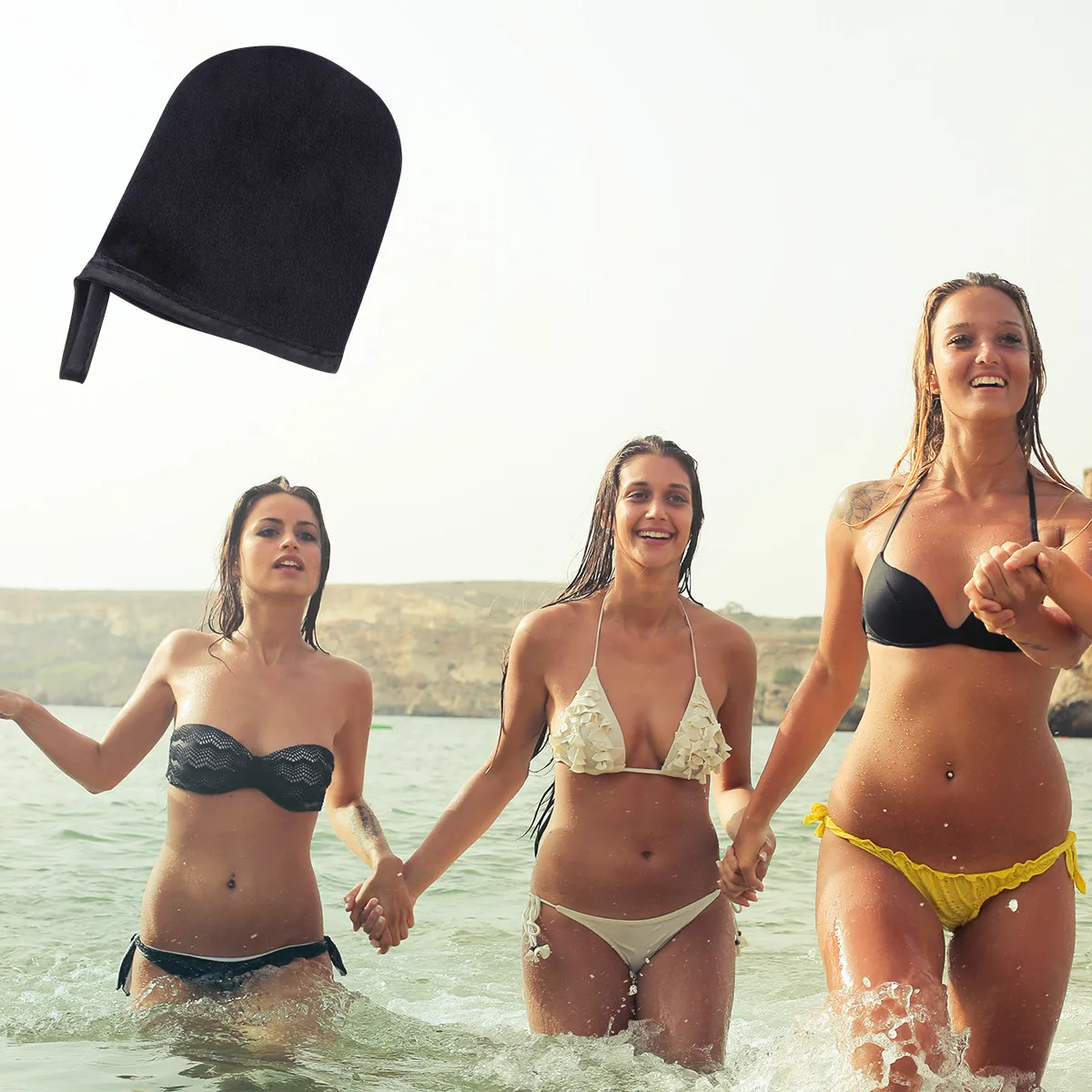 2 шт. Премиальные флокированные варежки-аппликаторы для автозагара, мини-размер, многоразовые, моющиеся, нескользящие, мягкие на ощупь перчатки для автозагара и солнцезащитного крема (art.: 3920d95793dc8) - 3920d95793dc8