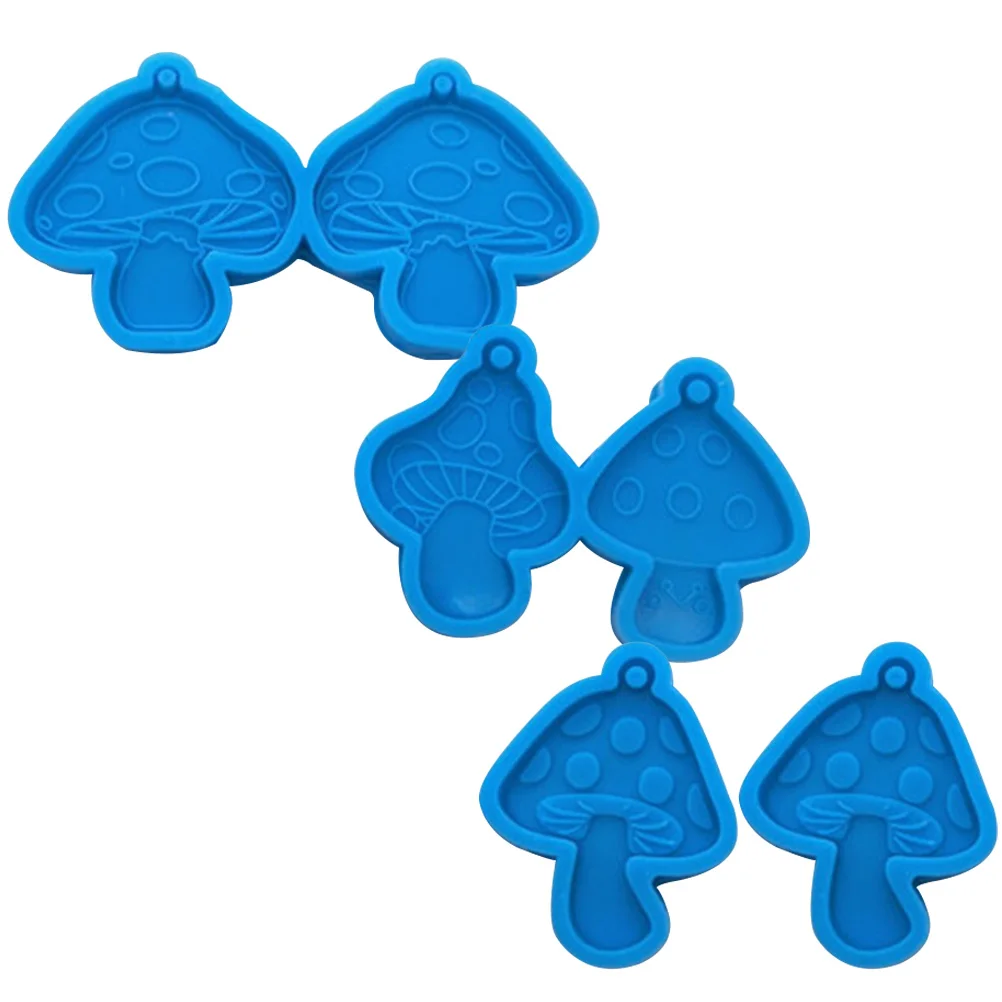 

4 Pcs Mushroom Pendant Die Fondant Molds Silicone Pendant Mould Earrings Silicone Ornament Mold Silica Gel Jewelry Casting Mould