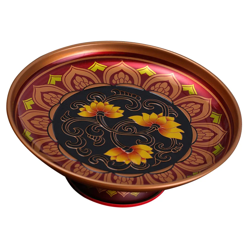 

Fruit Plate Offering Bowl Trayserving Stand Altar Foodplatter Plates Copper Cake Holder Dessert Basket Cupcake Dishes