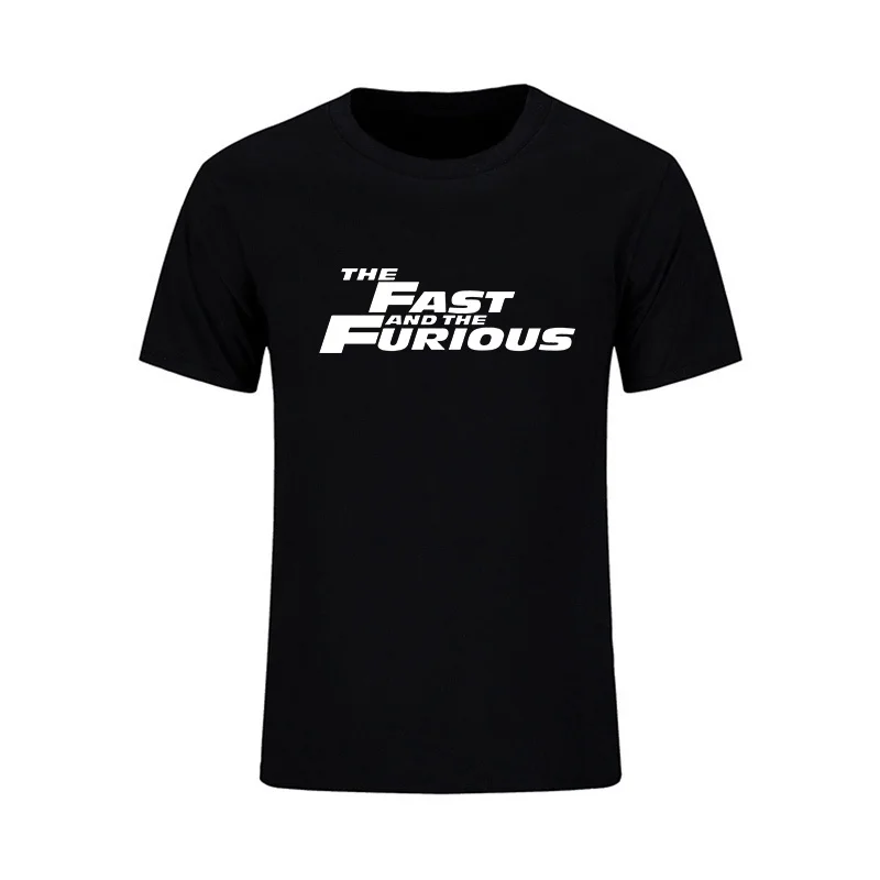 

Movie The Fasts and the Furious T-shirt Black White Short Sleeve Tops Casual Printed Tee shirts