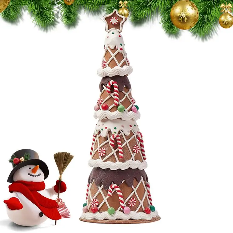 

Tabletop Christmas Tree Candy Cane Decor Miniature Clay Dough Christmas Tree With Star Topper Red White And Green Christmas