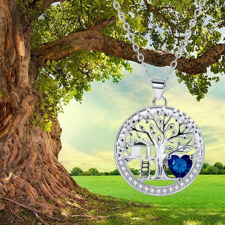 Серебряное ожерелье с подвеской в виде дерева жизни для женщин рождественские