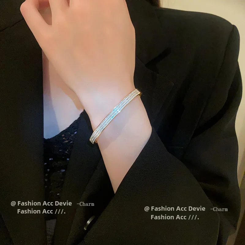 Встроенный геометрический браслет из титановой стали корейская мода женский