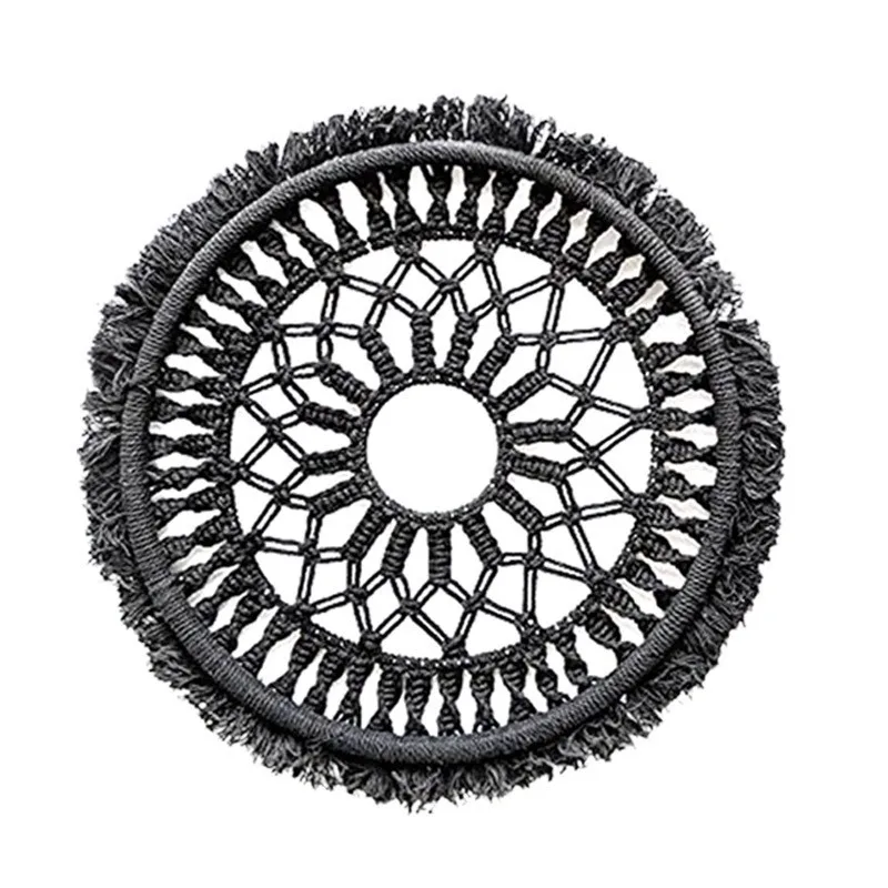 

Bohemian Ins Hand-woven Circular Wreath Mirror Decoration Tapestry Nordic Home Room Background wall Decoration Mirror Tapestry