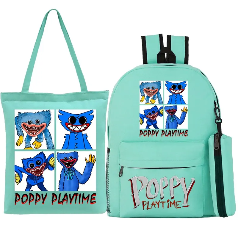 

Horror Game Poppy Playtime Backpack Pencil Bag Huggy Wuggy 3PCS/SET Girls Boys Harajuku Laptop Backpack Shoulder Bags for Women