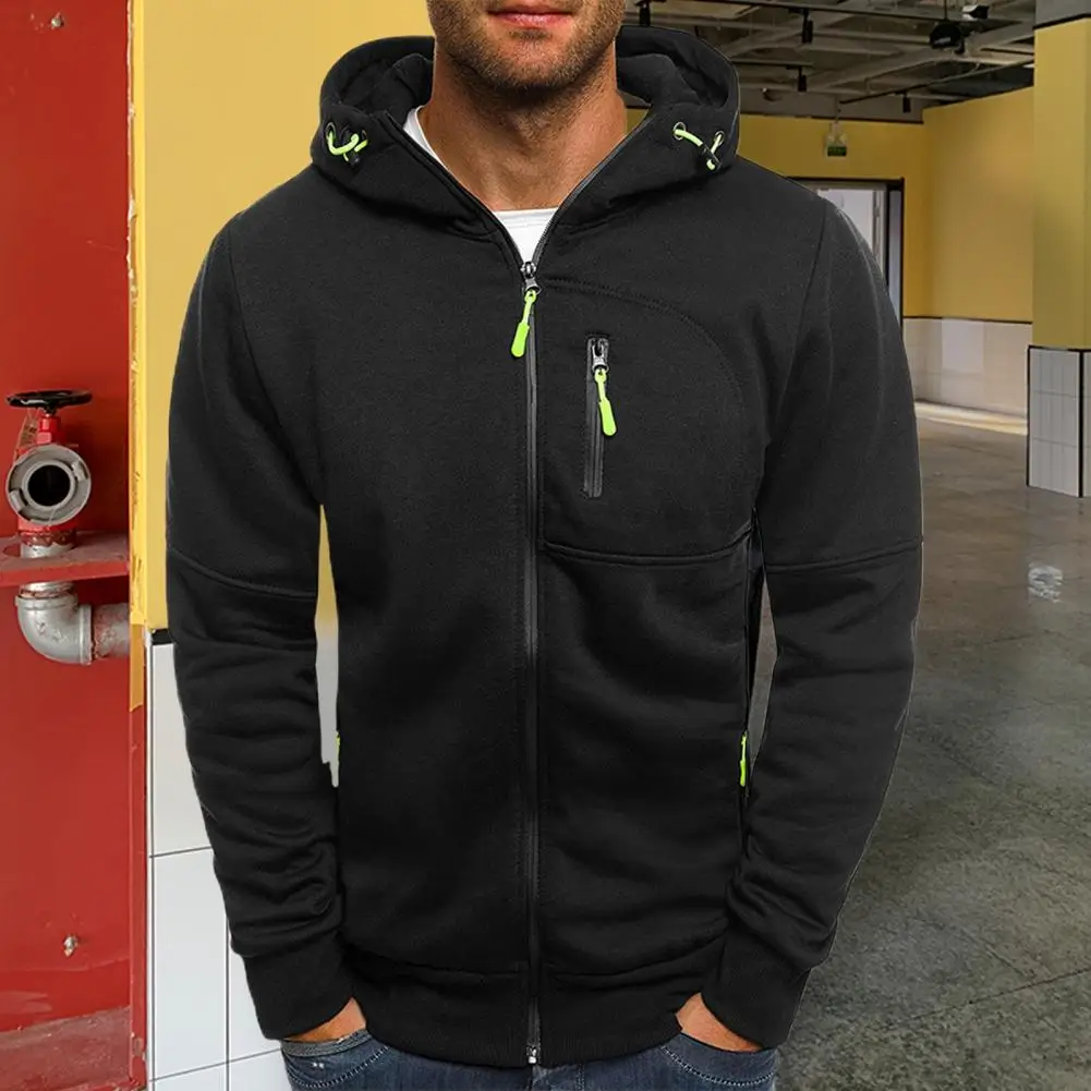 

Pockets Chic Outwear Thermal Autumn Coat Thick Men Autumn Jacket Hat for Dating