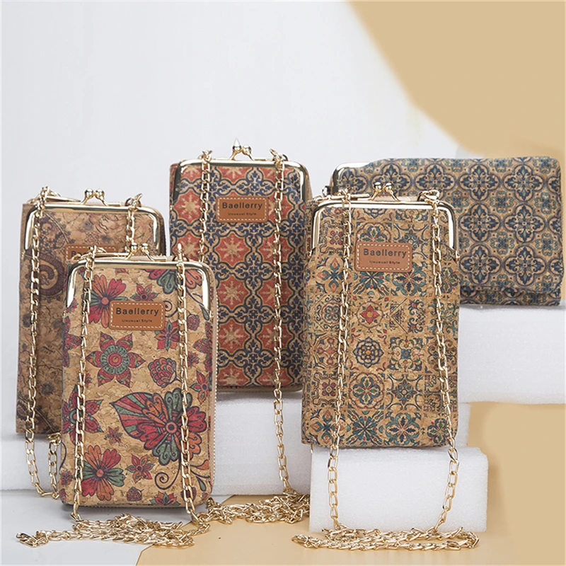 

2022 New Mobile Phone Bags Female Large-capacity Messenger Bags Fashion Wood Grain Multi-card Position Ladies Wallet