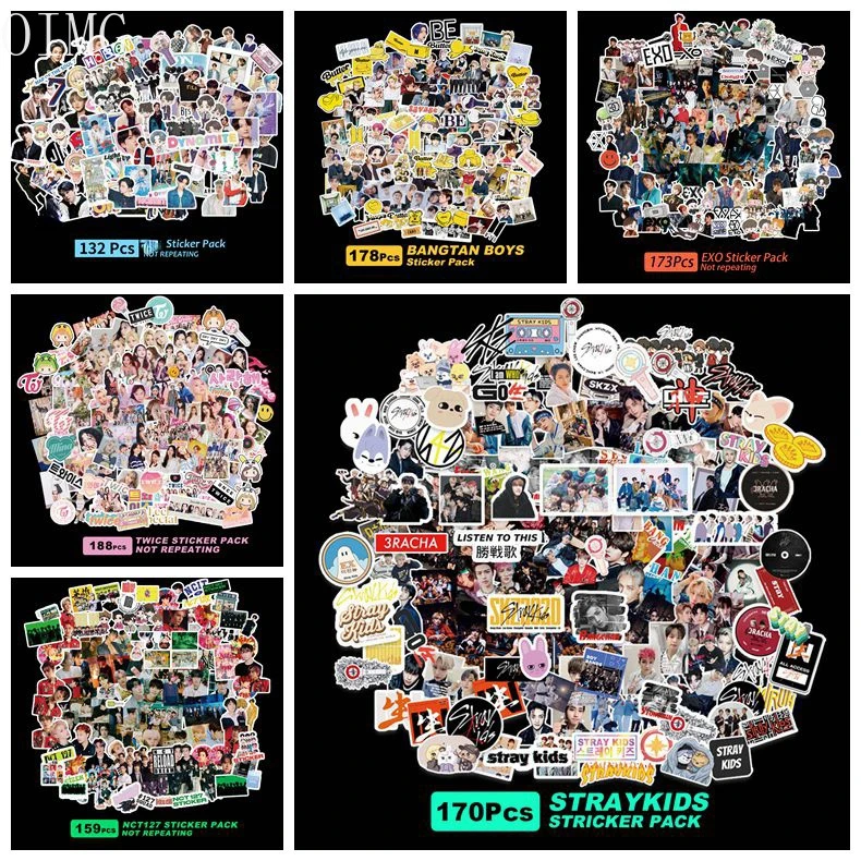 

194pcs Kpop Stray Kids Twice Boys Photo Stickers Set NCT 127 EXO Kpop Boys Girls Sticker Pack Photo Album Sticker