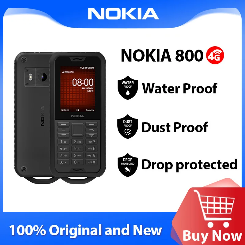 Nokia 800 Tough 4G Mobile Phone KaiOS WIFI Hotspot Waterproo