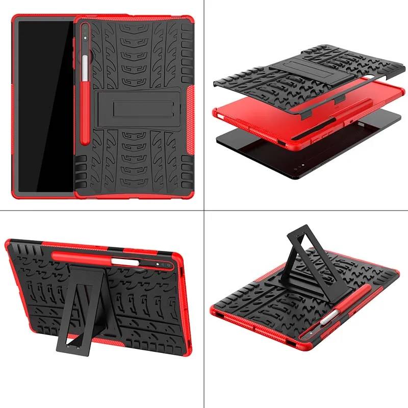 

Case for Samsung Galaxy Tab S7 Lite 2021 SM T730 T735 T736B/N 12.4 Tablet Shockproof Rubber Bumper Dual Layer Armor Stand Cover