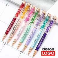 creative diy oiled dry flower pen business gift metal pen wholesale advertising ballpoint pen custom logo student teacher gift