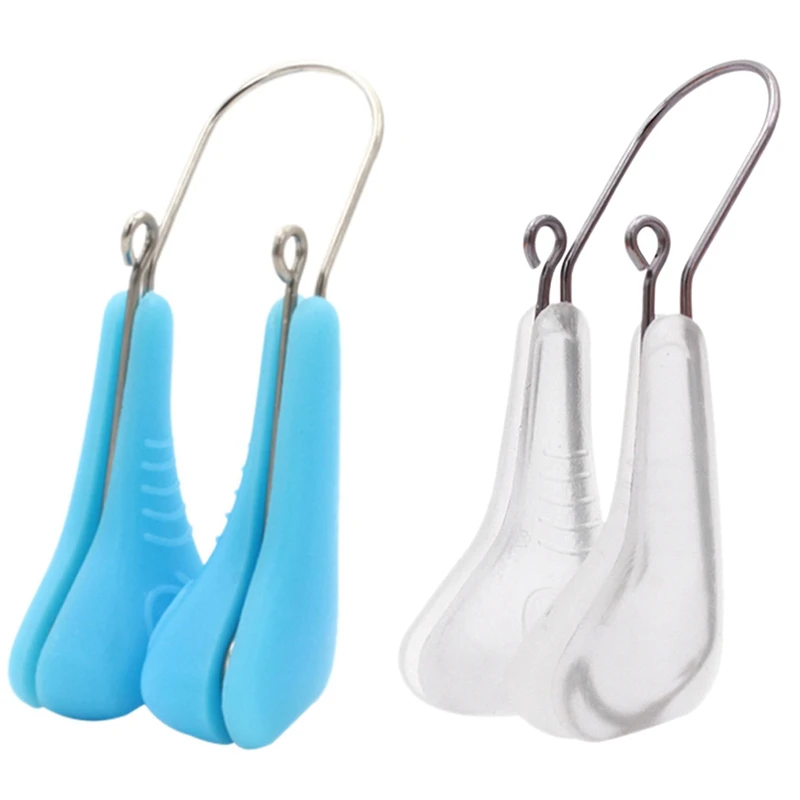

2 Pc Soft Magic Silicone Nose Shaper Lifting Clip Nose Bridge Shaping Corrector Nose Massager Beauty Tools Clear & Blue