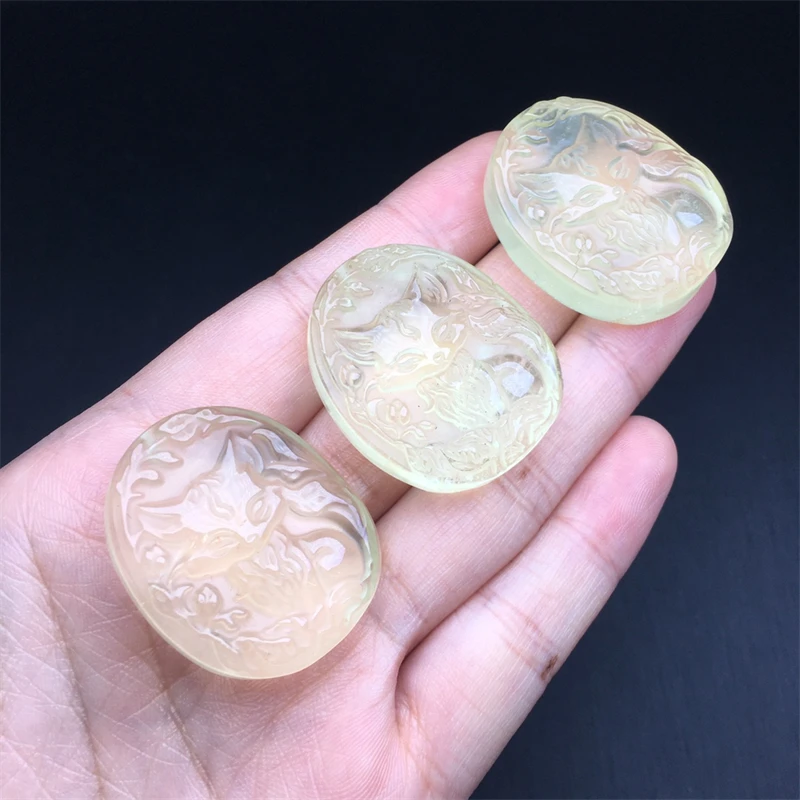 3 шт. кулон с натуральным лимонным цитрином и лисой кристалл любви редкий камень