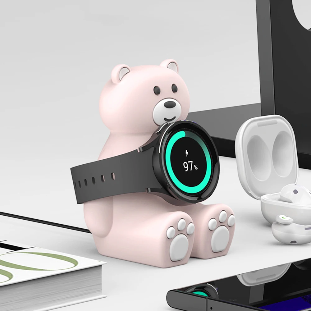 

Держатель для станции в форме симпатичного медведя, умные аксессуары, Настольная Подставка для зарядки, противоскользящая Замена для Samsung ...