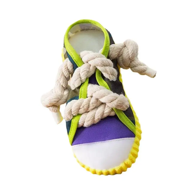 

Dog Toy Shoe Durable Dog Squeaky Toy Interactive Chews Shoes Toys Mini Sneakers To Exercise Chewing Ability Prevent Teeth