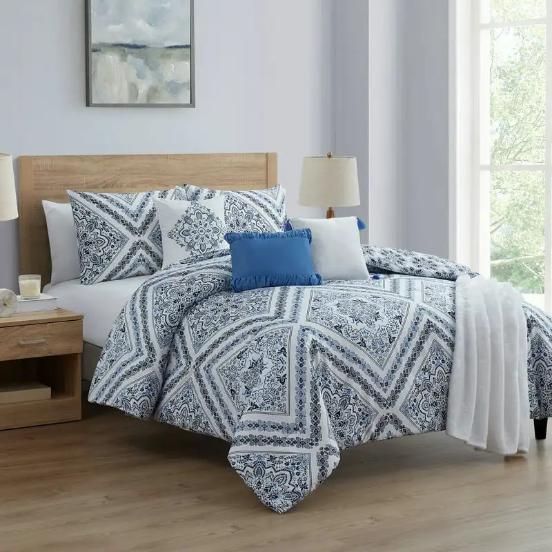 

Modern Medallion 7 Piece Comforter Sets, For Adults