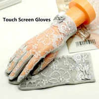 fashion women gloves ladies elegant floral lace party dance gloves summer sun protection breathable driving gloves sexy mitten