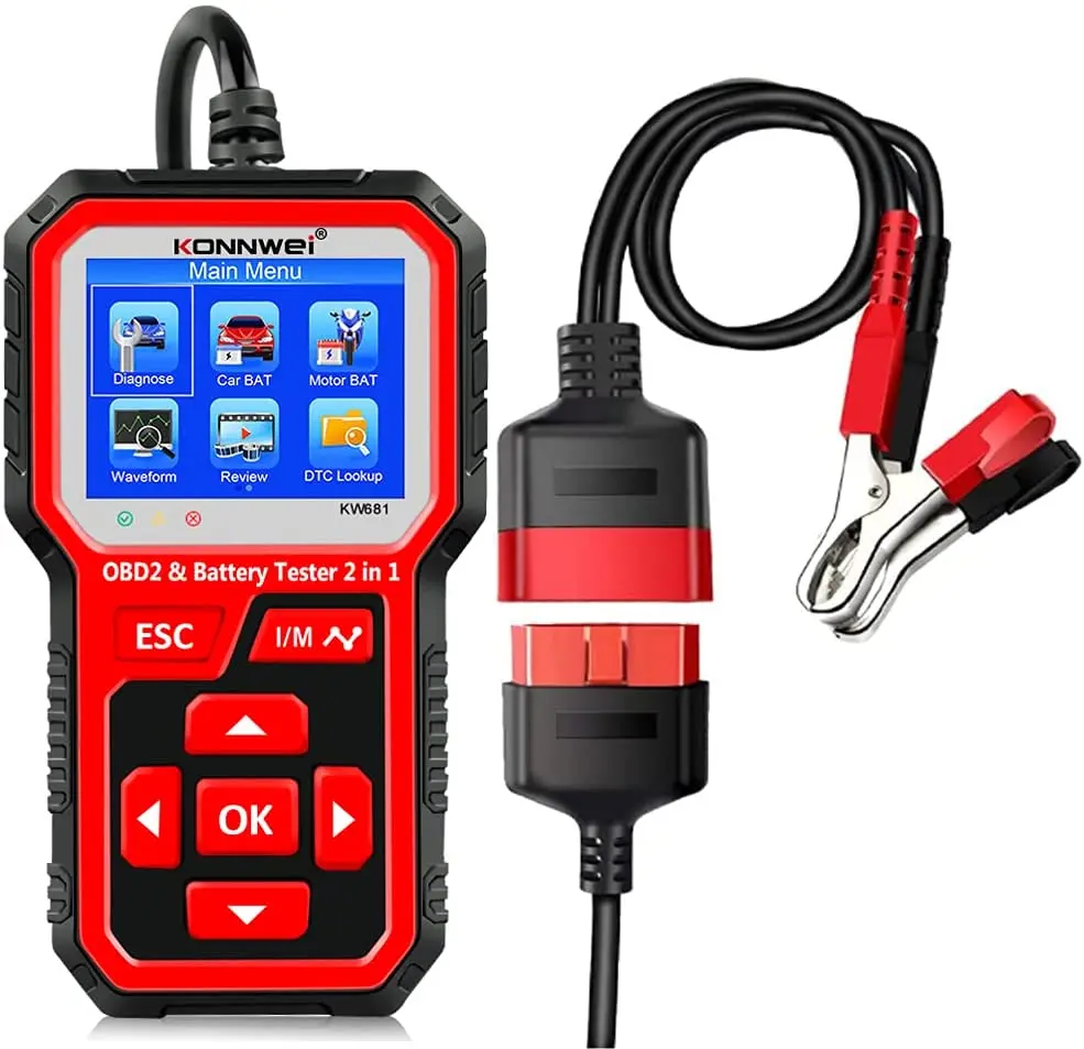 

OBD2 Scanner 6V 12V Car Battery Tester Car Diagnostic Scanner Automotive Battery Alternator Load Tester Check Engine Code Reader