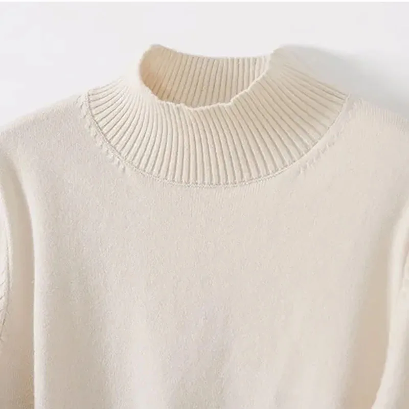 Свитер с воротником хомут на осень-зиму вязаные пуловеры женские повседневные