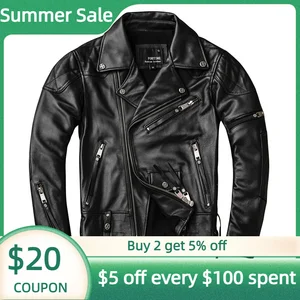 2022 Черная мужская кожаная куртка американского мотоцикла размера плюс XXXXL из натуральной воловьей кожи, Осеннее облегающее байкерское пальто, бесплатная доставка