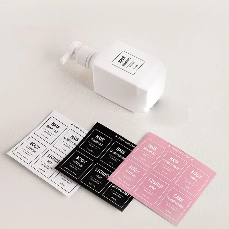 

Bathroom Bottles Label Stickers Cosmetic Lotion Soap Waterproof Shampoo Conditioner Labels Dispenser Sings Posted Labels