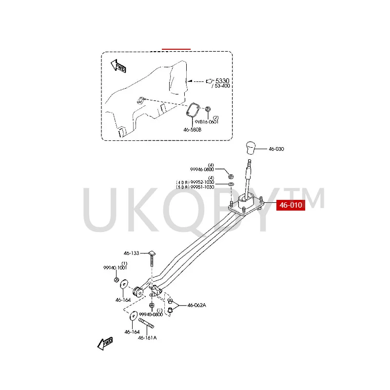 B25D46100 B25D46100L1 Подходит для Ma zd a 323 Fumeilaihai Fuxing Pulima Рычаг переключения передач рычаг