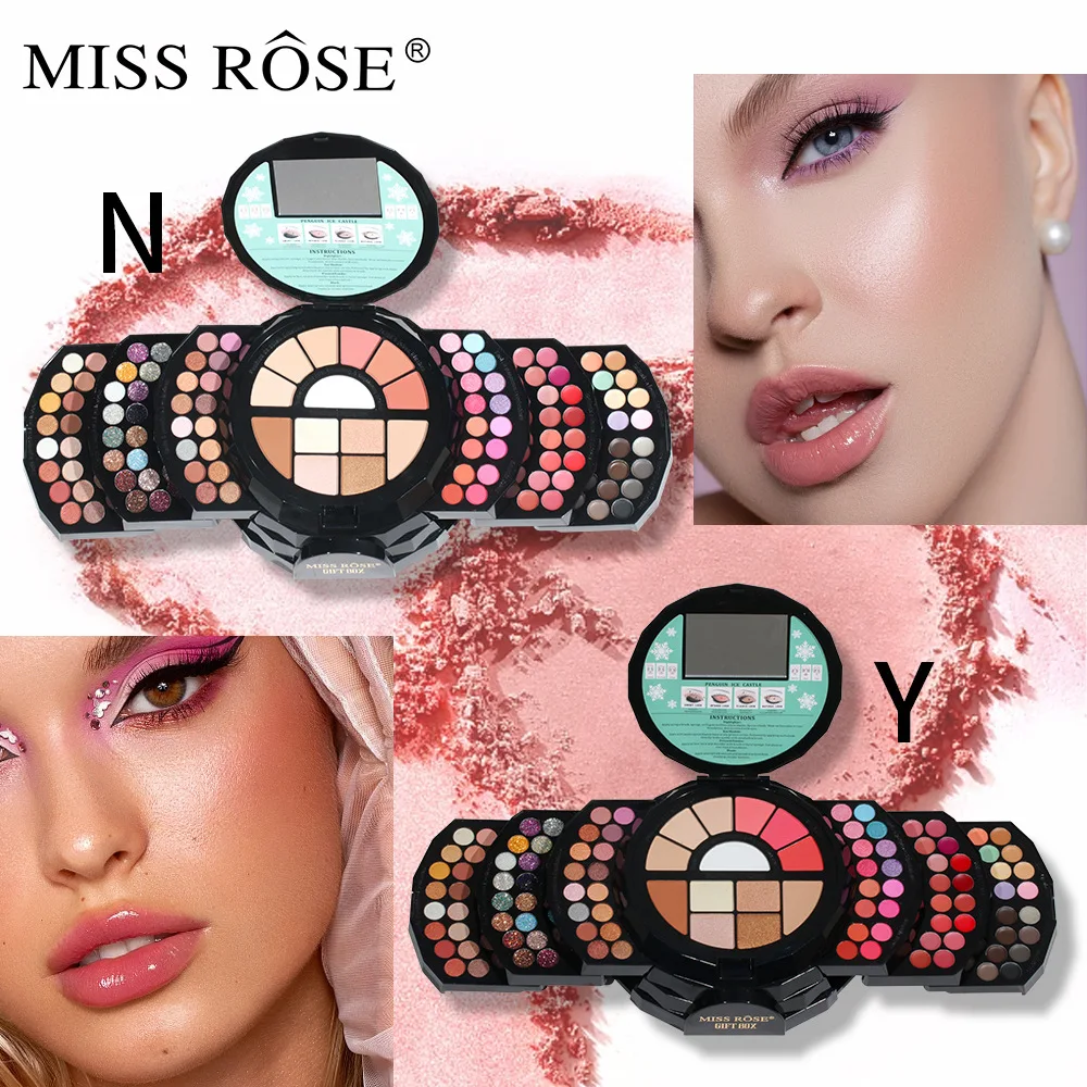 

MISS ROSE 108 Colors Makeup Set Including Eyeshadows Eyeliner Glitters Compact Powders Lip Creams Blushers Concealers Eyebrow