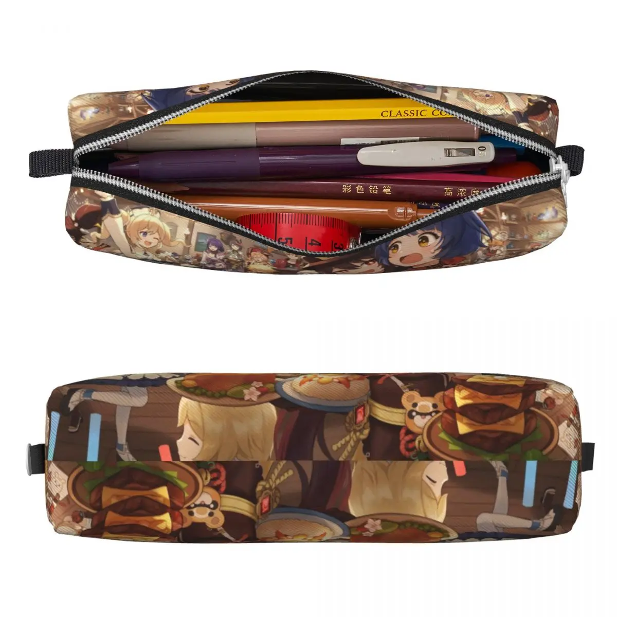 Милые ударопрочные аниме пеналы Genshin милые девушки Zhongli фотобокс для девочек