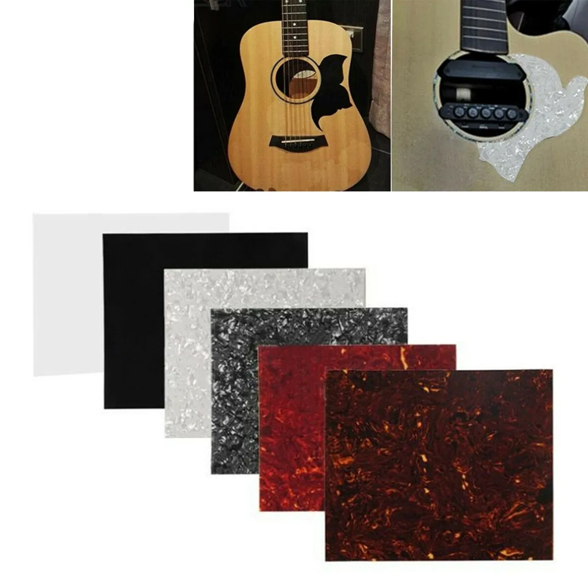 

5 Color Acoustic Guitar Pickguard Celluloid Material Blank Sheet Self Adhesive Scratch Plate Acoustic Guitar Accessories Parts