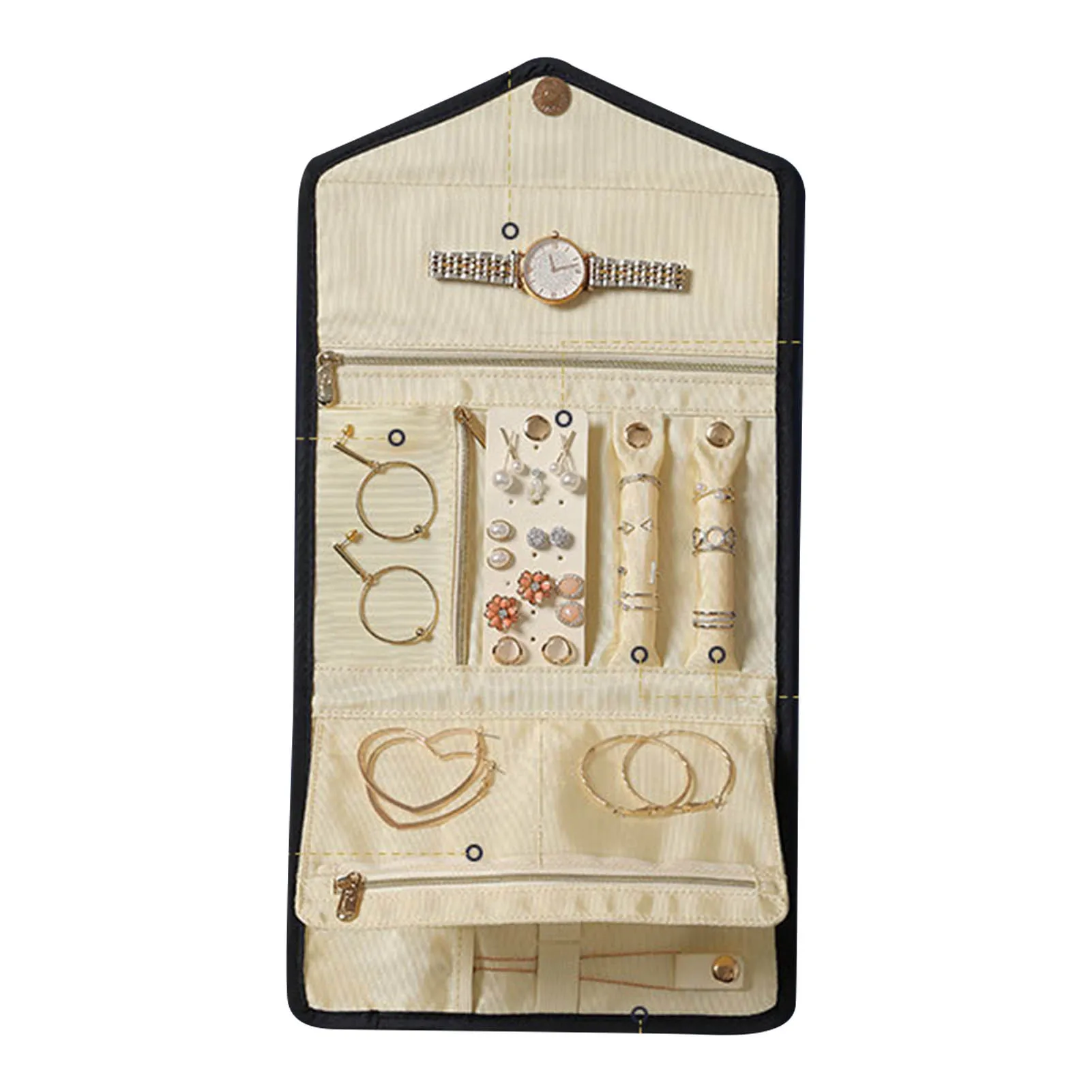 

Portable Jewelry Storage Bag Large Capacity Portable Travel Jewellery Organizer Multi-Functional Jewelry Pouch For Rings