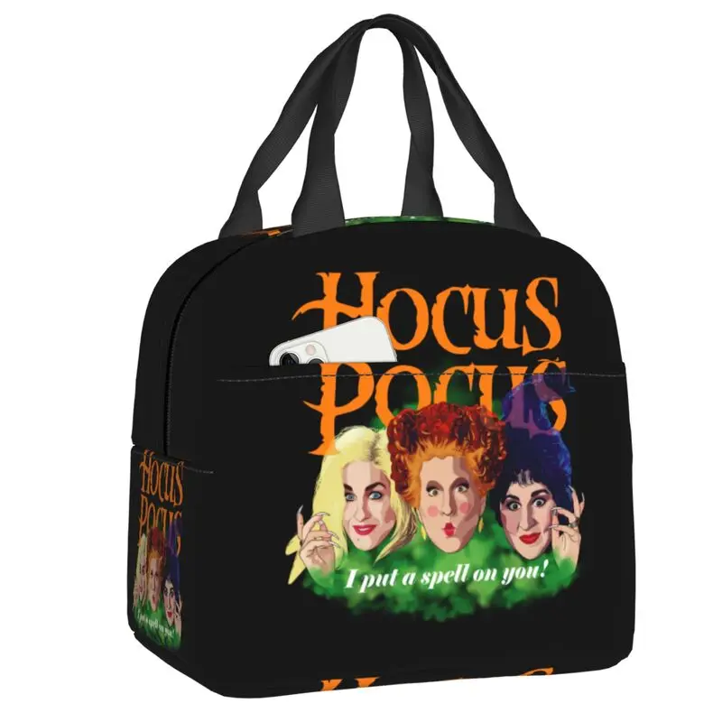 

Hocus Pocus Sanderson Изолированные сумки для обеда для работы в школе Хэллоуин ведьма термальный охладитель Ланч-бокс для женщин и детей
