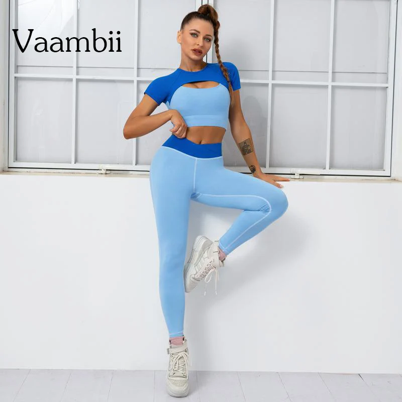 

2022 Yoga Suit Female Seamless Leggings Sports Wear Workout Clothes Tracksuit Gym Fitness Clothing Sets For Women Outfit