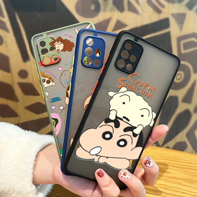 Crayon Shin chan милый для Samsung Galaxy A72 A52 A71 A51 A70 A32 A21S A03S A02S A12 5G 4G матовый полупрозрачный