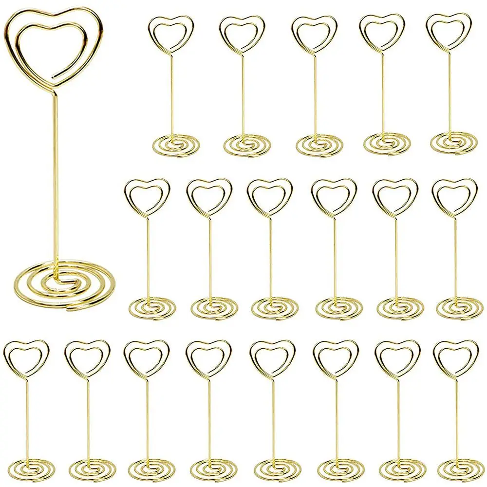 

Paper Clamp Heart Shape Desktop Decoration Wedding Supplies Table Numbers Holder Clamps Stand Photos Clips Place Card