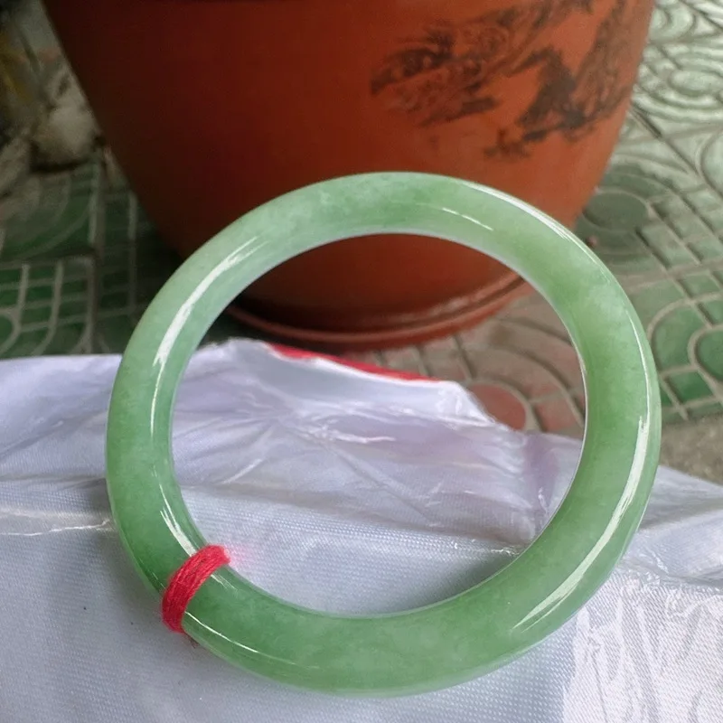 Натуральный нефритовый Круглый браслет А-уровня из Мьянмы украшение для