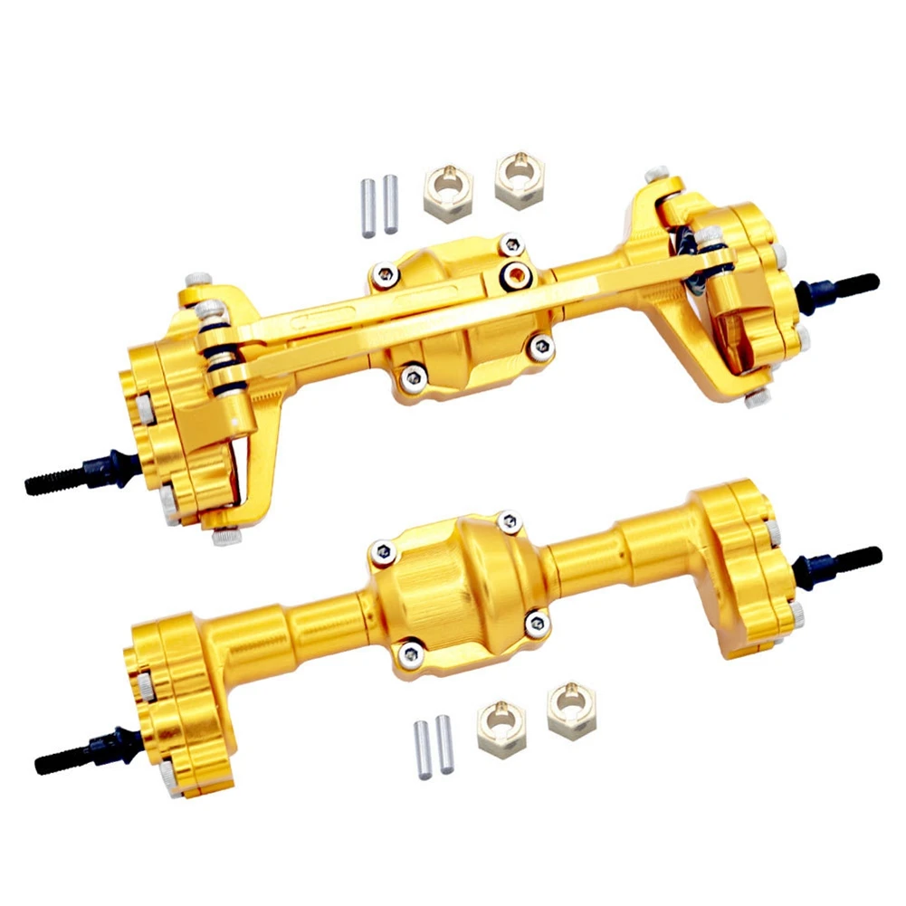 

For FMS FCX24 Complete Metal Front and Rear Portal Axle with Gear 1/24 RC Car Upgrades Parts Accessories,Yellow