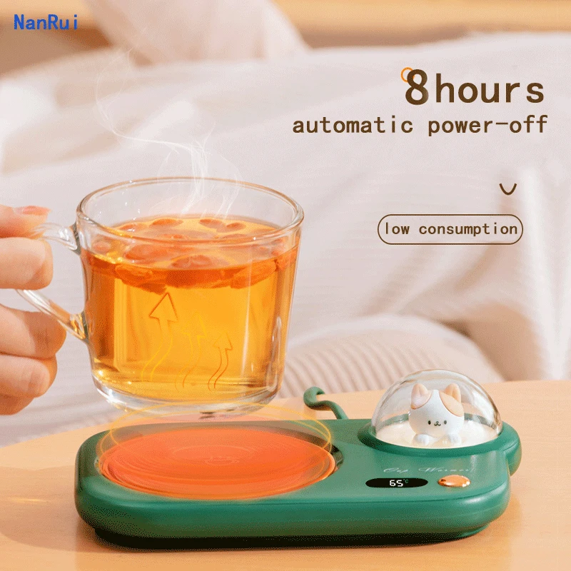 

55℃ Intelligent Heating Coasters Cup Warmer Heat Beverage Mug Mat Heating Coaster Pad for Coffee Milk Tea 3 Gear Hot Pad Stands