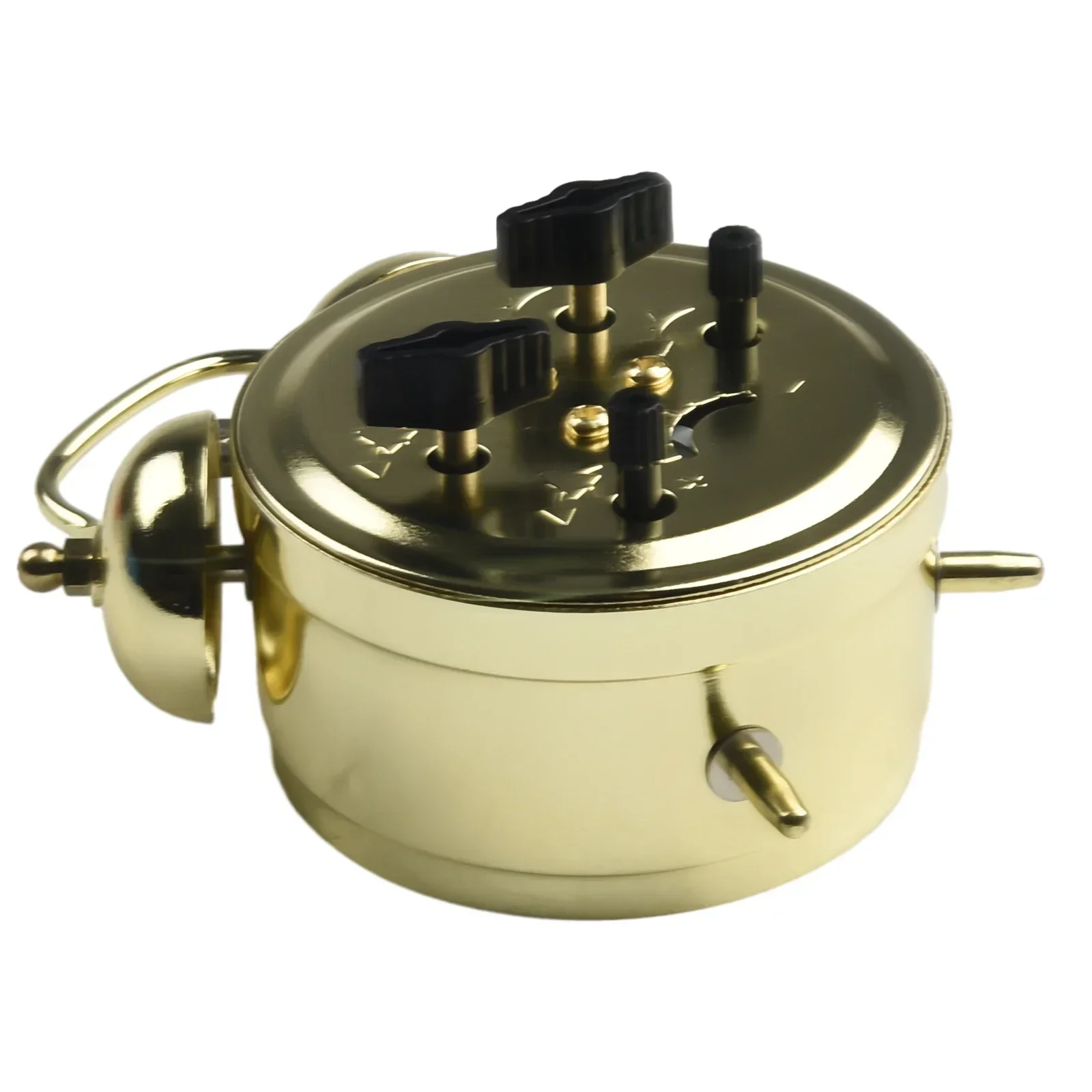 Механические золотые часы-будильник в форме подковы