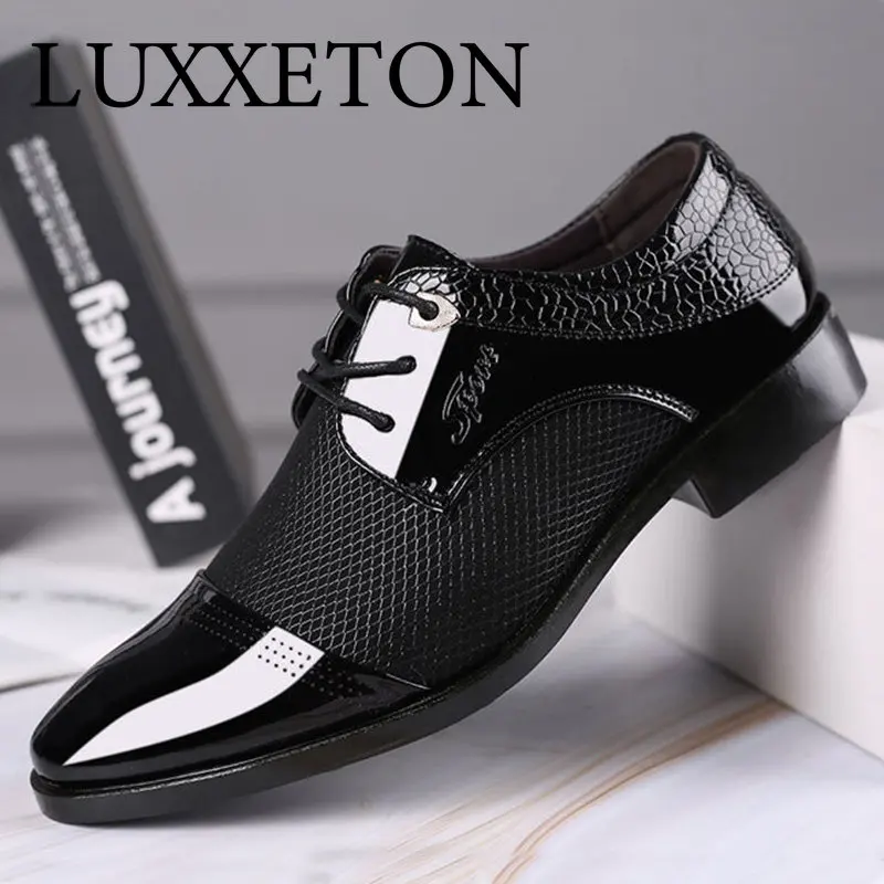 

Men Dress Shoes Casual Lace Up Business Oxford Breathable Low Top Fashion Pointed Large Size