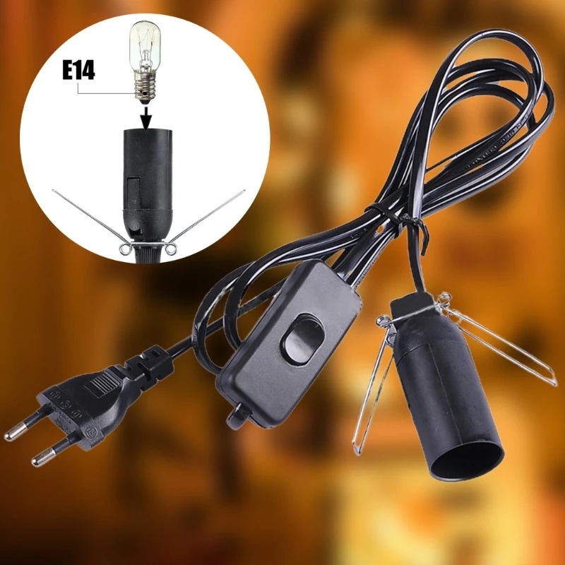1 8 м кабель питания E14 цоколь лампы с проводом переключателей для солей