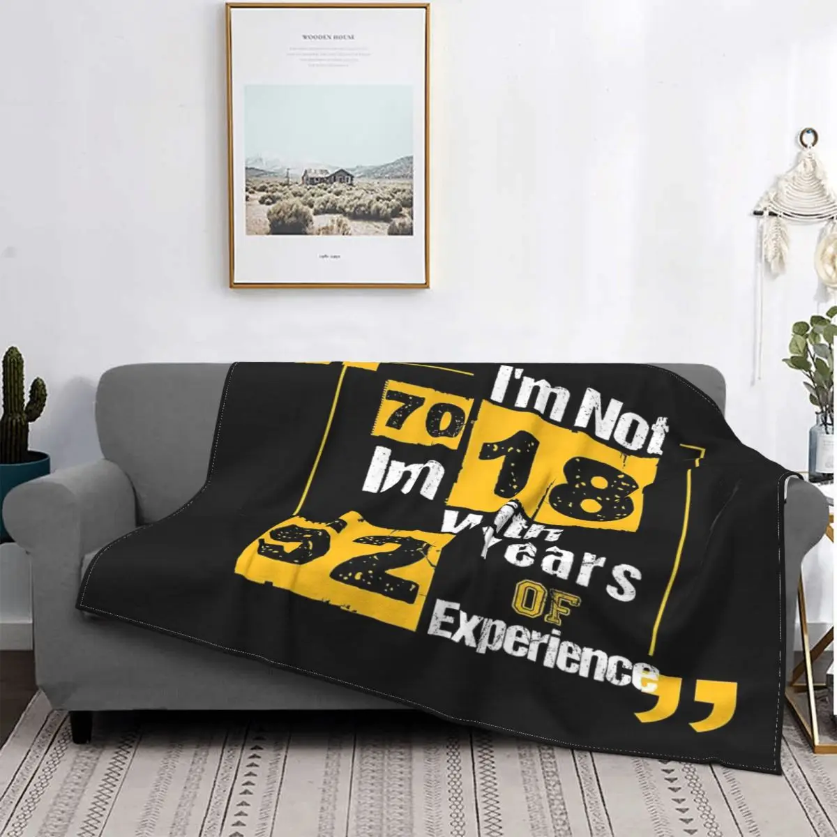 

Manta mullida a cuadros para cama y sofá, cobertor de cama y cubiertas de sofá, feliz cumpleaños, es My 70, de verano