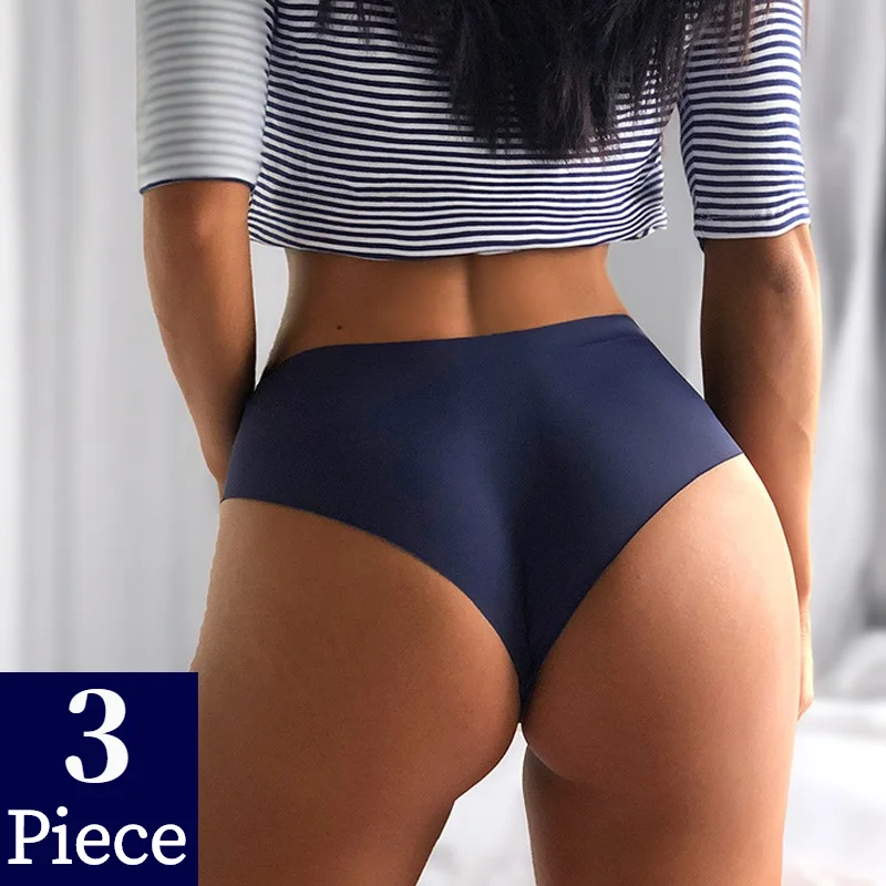 

3PCS/Set Seamless Women's Panties Sports Breathable Underwear Girls Comfortable Briefs Sexy Lingerie Satin Underpants