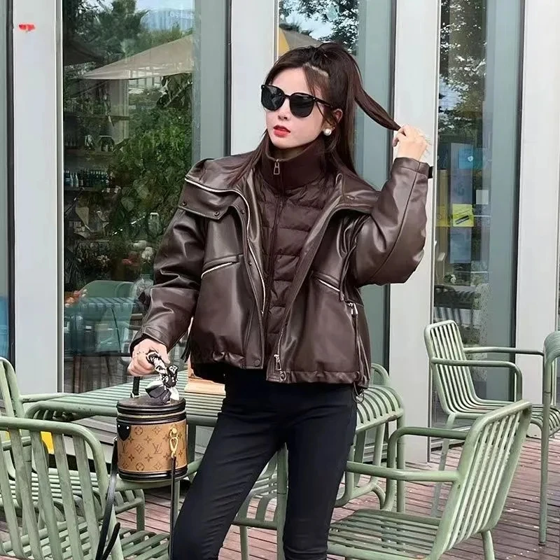 Винтажные зимние модные женские куртки с капюшоном однотонные шикарные карманы