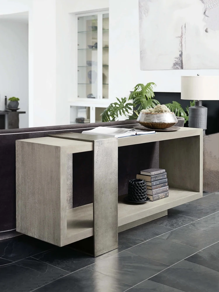 

Light luxury solid wood sofa back cabinet, living room partition, bar shelf, open sideboard cabinet, display floor cabinet