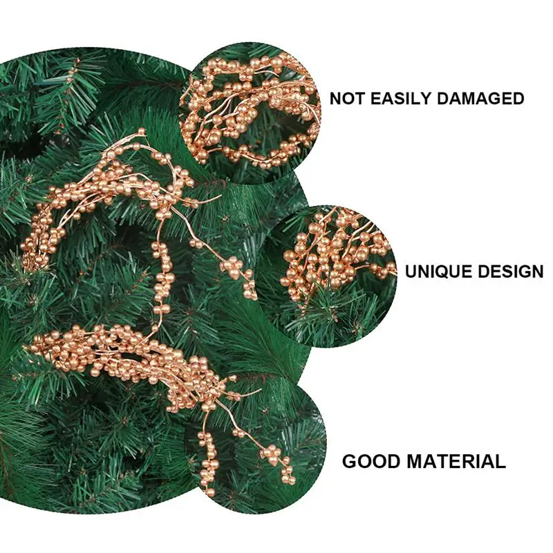 3 шт. рождественская имитация ягодной ветки искусственные ягоды Золотая елка